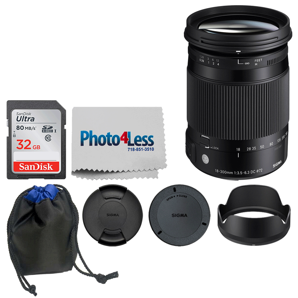 Sigma 18 300mm F 3 5 6 3 Dc Macro Os Hsm Contemporary Lens For Nikon F Bundle Ebay