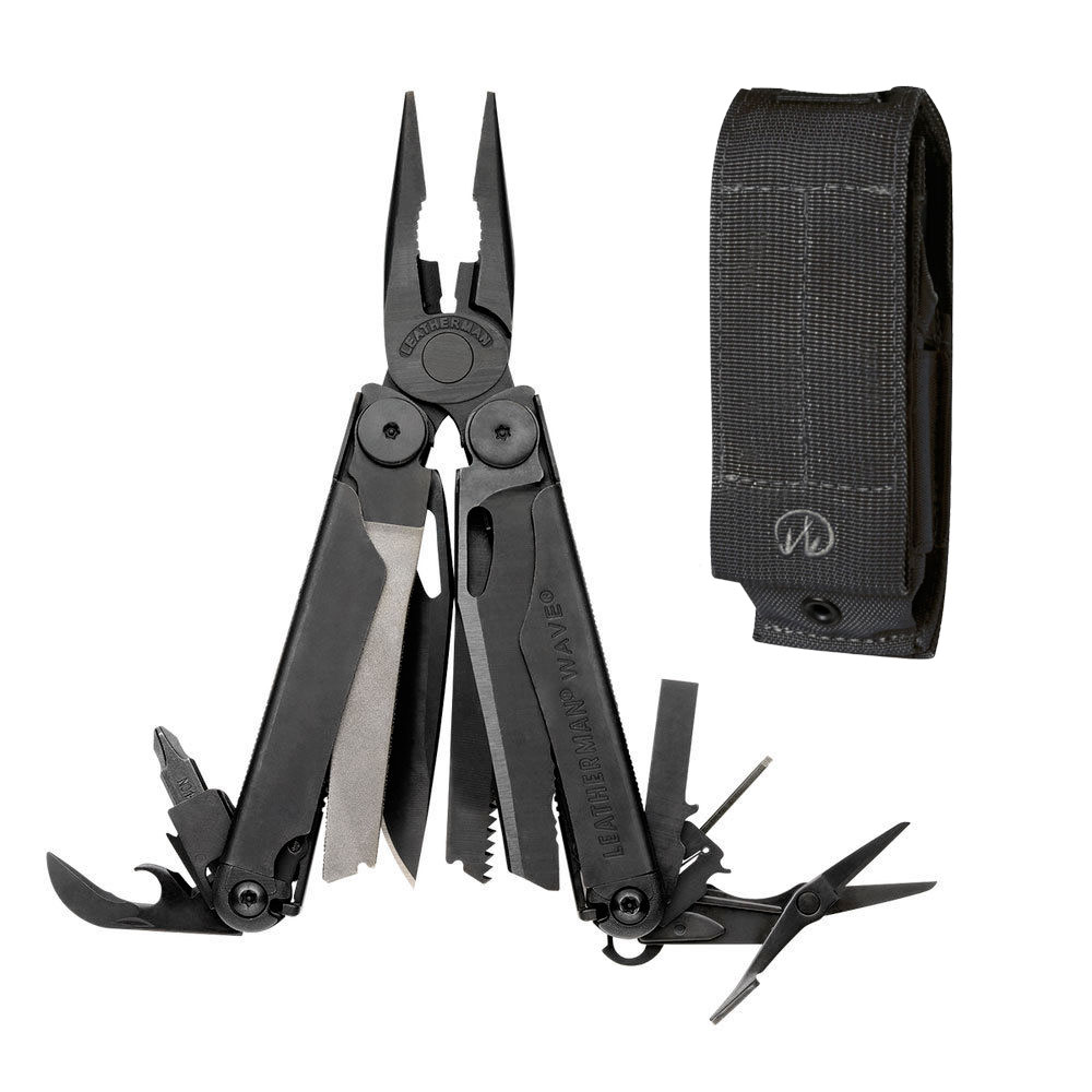 Leatherman Wave Military Black Multi Tool W/ Molle Sheath +Bit Kit