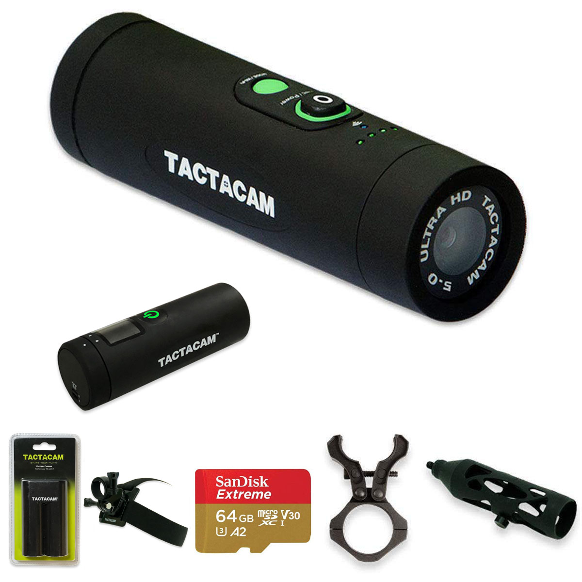 Tactacam 5.0 Bow Hunting Action Camera + 64GB Card + Remote + 2 Mounts ...