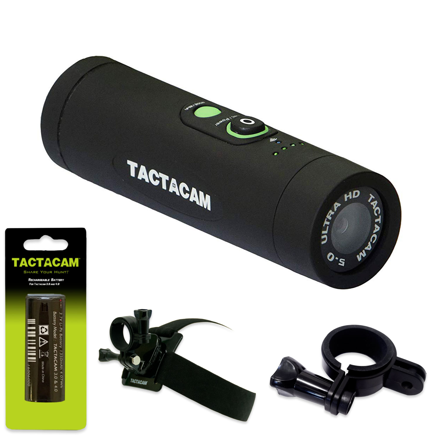 Tactacam 5.0 Wide Angle action camera with Battery, Head Mount ...